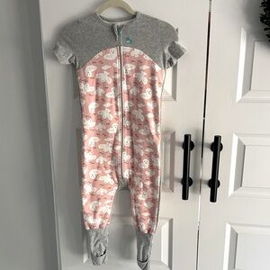 Love to dream Cozy Pink and Gray Kids‎ One Piece sleep sack size 4